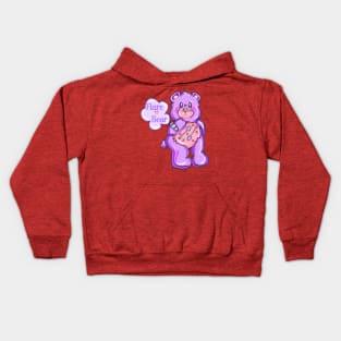 purple spoonie care bear Kids Hoodie